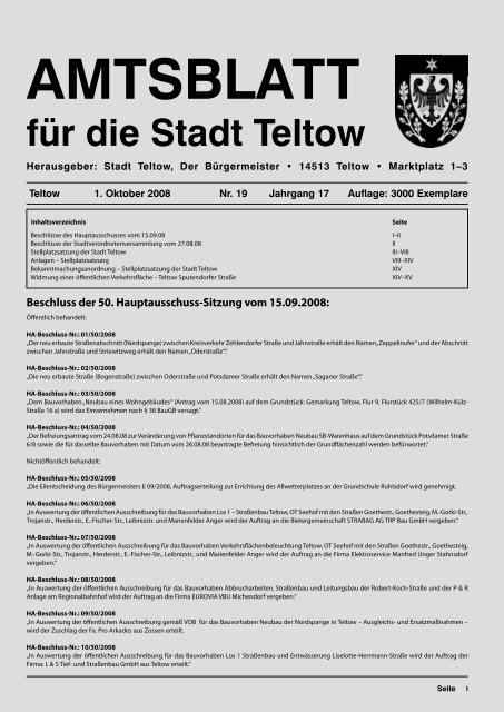 AMTSBLATT - der Stadt Teltow