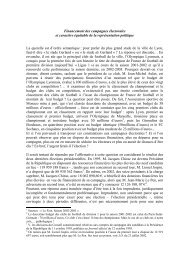 Financement des campagnes Ã©lectorales et ... - CERSA - CNRS