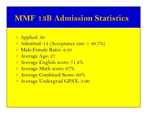 The MMF Program - Inside CMMU - Mahidol University