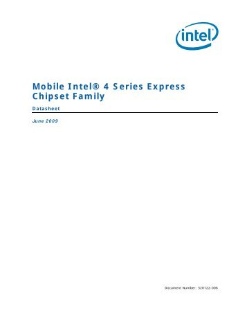 Mobile Intel(R) 4 Series Express Chipset Family Datasheet