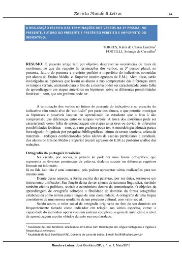 a realização escrita das terminações dos verbos na 3ª pessoa, no