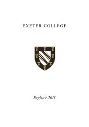 2011 - Exeter College - University of Oxford