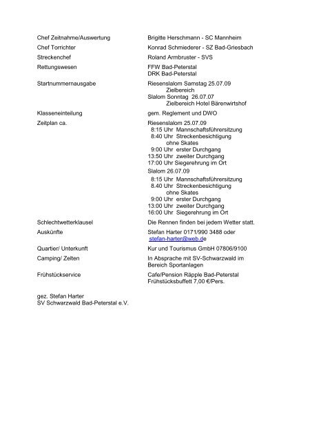 Einladung und Ausschreibung - SV Schwarzwald Bad Peterstal