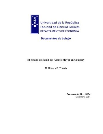 El Estado de Salud del Adulto Mayor en Uruguay. - Departamento ...