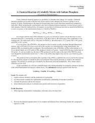 A Chemical Reaction of Cobalt(II) Nitrate with Sodium Phosphate