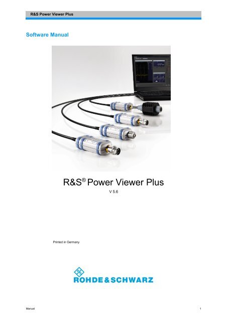 R&SÂ®Power Viewer Plus Software Manual - Rohde & Schwarz