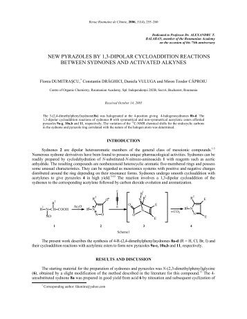 new pyrazoles by 1,3-dipolar cycloaddition reactions between ...