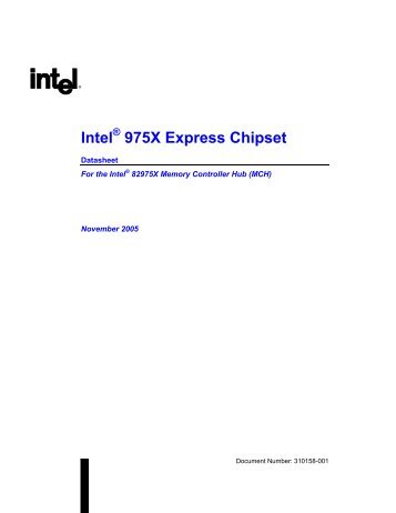 Intel(R) 975X Express Chipset Datasheet