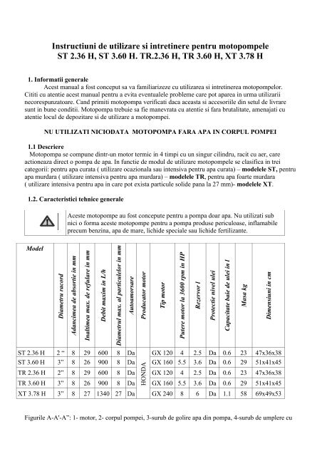 Instructiuni De Utilizare Si Intretinere Pentru Utilaje Scule Com