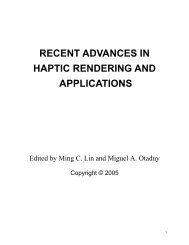 recent advances in haptic rendering and applications - Computer ...