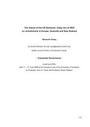 The impact of the US Sarbanes-Oxley Act of 2002 on jurisdictions in