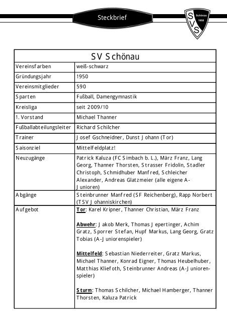 TSV Rotthalmünster - SV Schönau