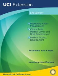 Life Sciences Brochure - UC Irvine Extension - University of ...