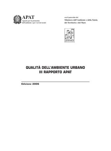 IIIÂ° Rapporto APAT "QualitÃ  dell'ambiente urbano" - Euromobility