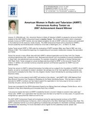 Press Release - Achievement Award - Alliance for Women in Media