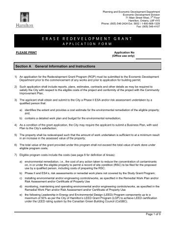 ERASE Redevelopment Grant Program - Hamilton Economic ...