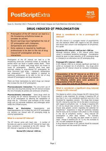 DRUG INDUCED QT PROLONGATION - GGC Prescribing