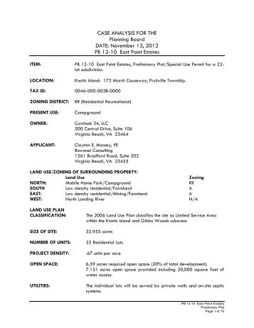 Currituck County Planning Board Meeting on November 13, 2012 ...