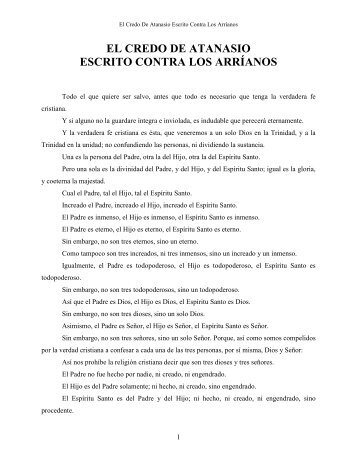 1c-El Credo De Atanasio - Escritura y Verdad