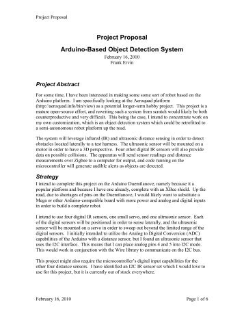 Project Proposal Arduino-Based Object Detection ... - Atomic Rhubarb