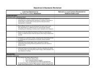 Objectives & Standards Worksheet - QuestGarden.com