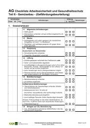 Checkliste Arbeitssicherheit Teil 6 -Gemüsebau- - VSSE