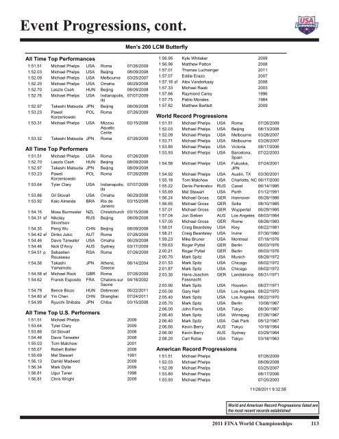 2011 AT&T Winter National Championships Media ... - USA Swimming