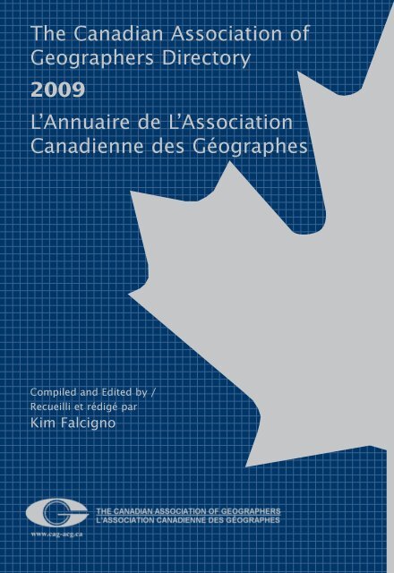 The Canadian Association of Geographers Directory 2009 L ...