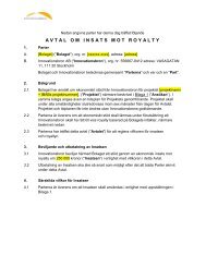 AVTAL OM INSATS MOT ROYALTY