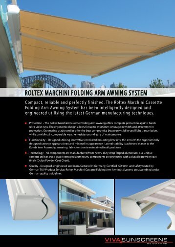 ROLTEX MARCHINI FOLDING ARM AWNING ... - Viva Sunscreens