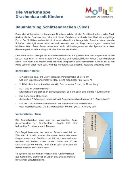 Die Werkmappe Drachenbau mit Kindern - MOBILE - Familien in ...