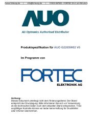 Product Specification - Fortec AG