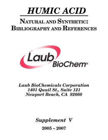 Natural-Product Humic Acid - Laub BioChem