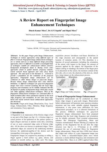 A Review Report on Fingerprint Image Enhancement Techniques