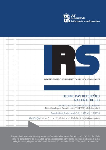 REGIME DAS RETENÃÃES NA FONTE DE IRS - Portal das FinanÃ§as