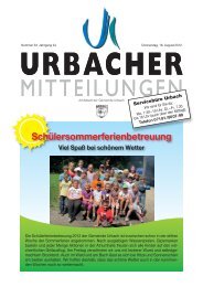 SchÃ¼lersommerferienbetreuung - Gemeinde Urbach