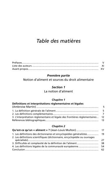 Table des matiÃ¨res - Lavoisier