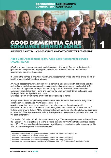Good Dementia Care 1 ACAS(PDF, 538 kB) - Alzheimer's Australia