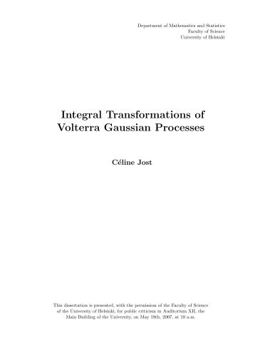 Integral Transformations of Volterra Gaussian Processes