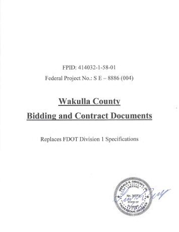 Bid Documents (Specs Pkg) - Wakulla County