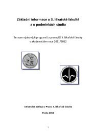 ZÃƒÂ¡kladnÃƒÂ­ informace o 3 - Third Faculty of Medicine - Univerzita Karlova