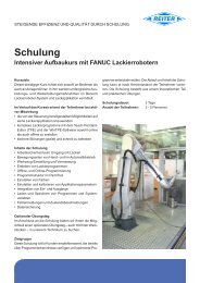 Schulung Intensiver Aufbaukurs mit FANUC ... - Reiter-oft.de