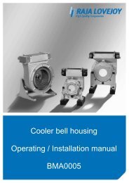 Cooler bell housing Operating / Installation manual ... - RAJA-Lovejoy