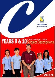 Year 9 & 10 Subject Information Booklet - Centenary State High ...