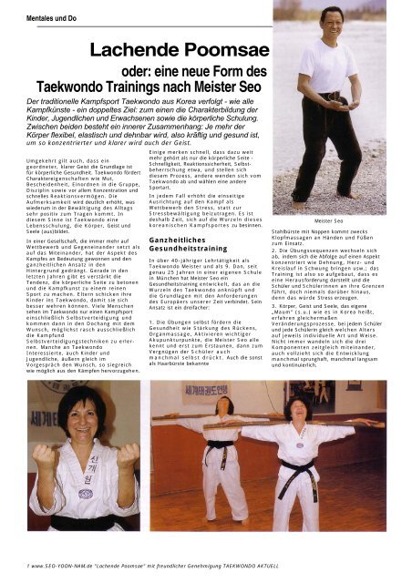 Lachende Poomsae - Seo-Yoon-Nam.de