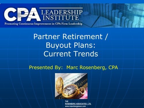 Partner Retirement / Buyout Plans: Current Trends - CPAReport