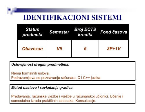 IDENTIFIKACIONI SISTEMI