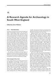 15 A Research Agenda for Archaeology in South West England