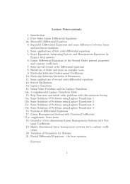 Lecture Notes-contents 1. Introduction 2. First Order Linear ...