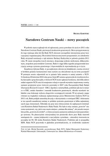 nowy początek - Narodowe Centrum Nauki